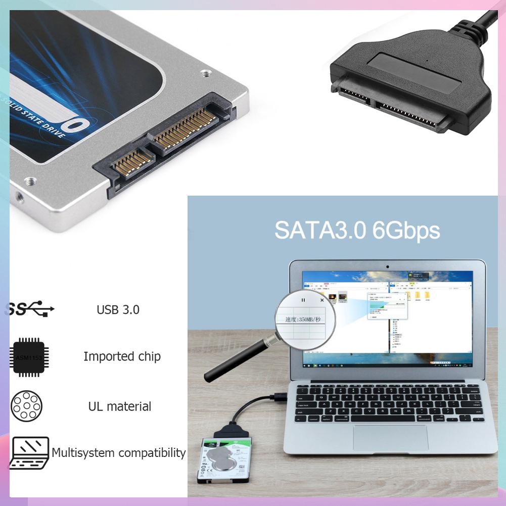 Cáp chuyển đổi USB 3.0 sang SATA 3 6Gbps hỗ trợ ổ cứng SSD 2.5 Inch | BigBuy360 - bigbuy360.vn