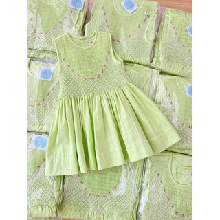 Váy đầm bé gái annie đầm smock xanh bơ