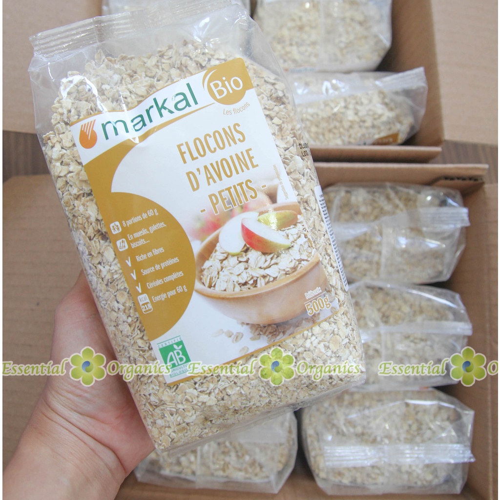 Yến mạch hữu cơ cán dẹp organic rolled oats Markal 500g - Ngũ cốc yến mạch giảm cân cho mẹ, ăn dặm cho bé