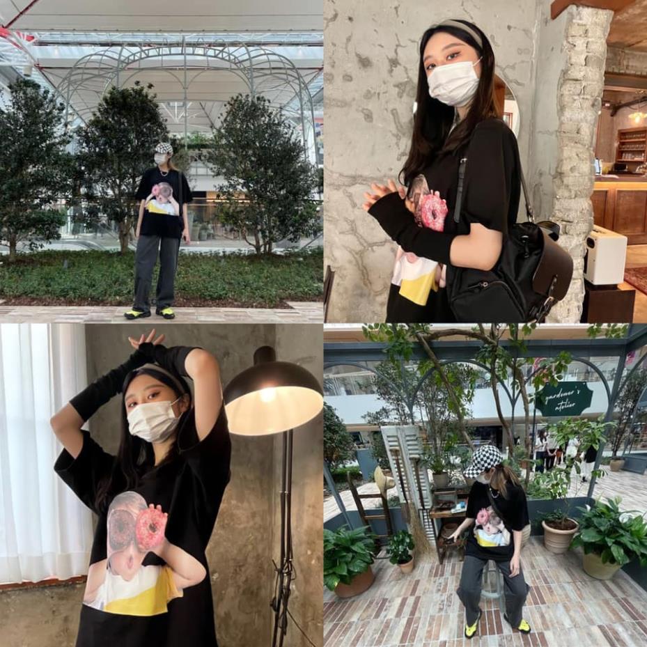 Áo Thun ADLV Baby Face Donut - Áo thun tay lỡ unisex nam nữ form rộng oversize chất liệu Cotton 4C