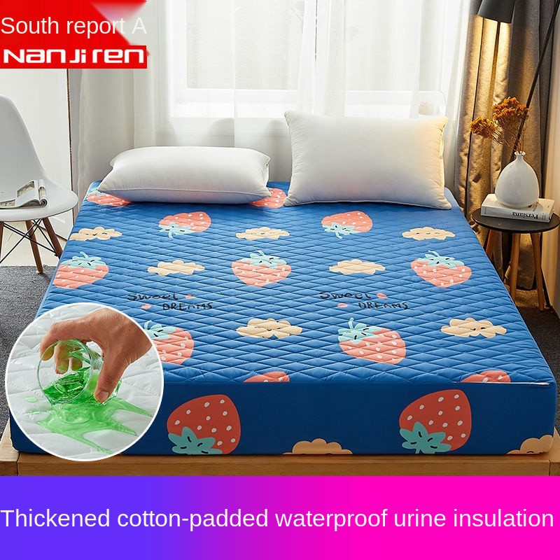 Vỏ Bọc Đệm Tã Lót Cổ Bằng Cotton Dày Dặn Chống Thấm Nước Có Nắp Bảo Vệ Cho Người Già