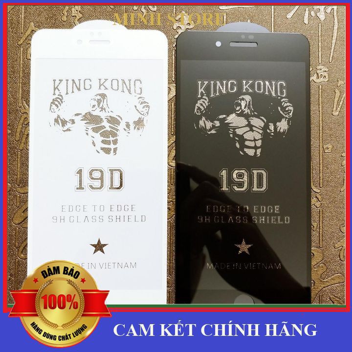 [Giảm Sốc]Cường Lực 19D King Kong Full Màn hình + kèm lau kính cho Iphone 6, 6plus, 7, 7plus - Pin Dự Phòng Store