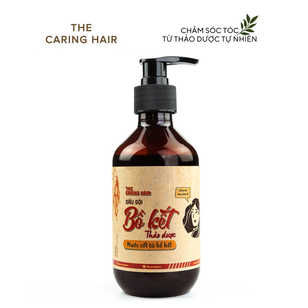 [TÓC DỄ GÃY RỤNG] Dầu gội bồ kết thảo dược The Caring Hair giảm rụng tóc , sạch gàu, dưỡng tóc chắc khoẻ