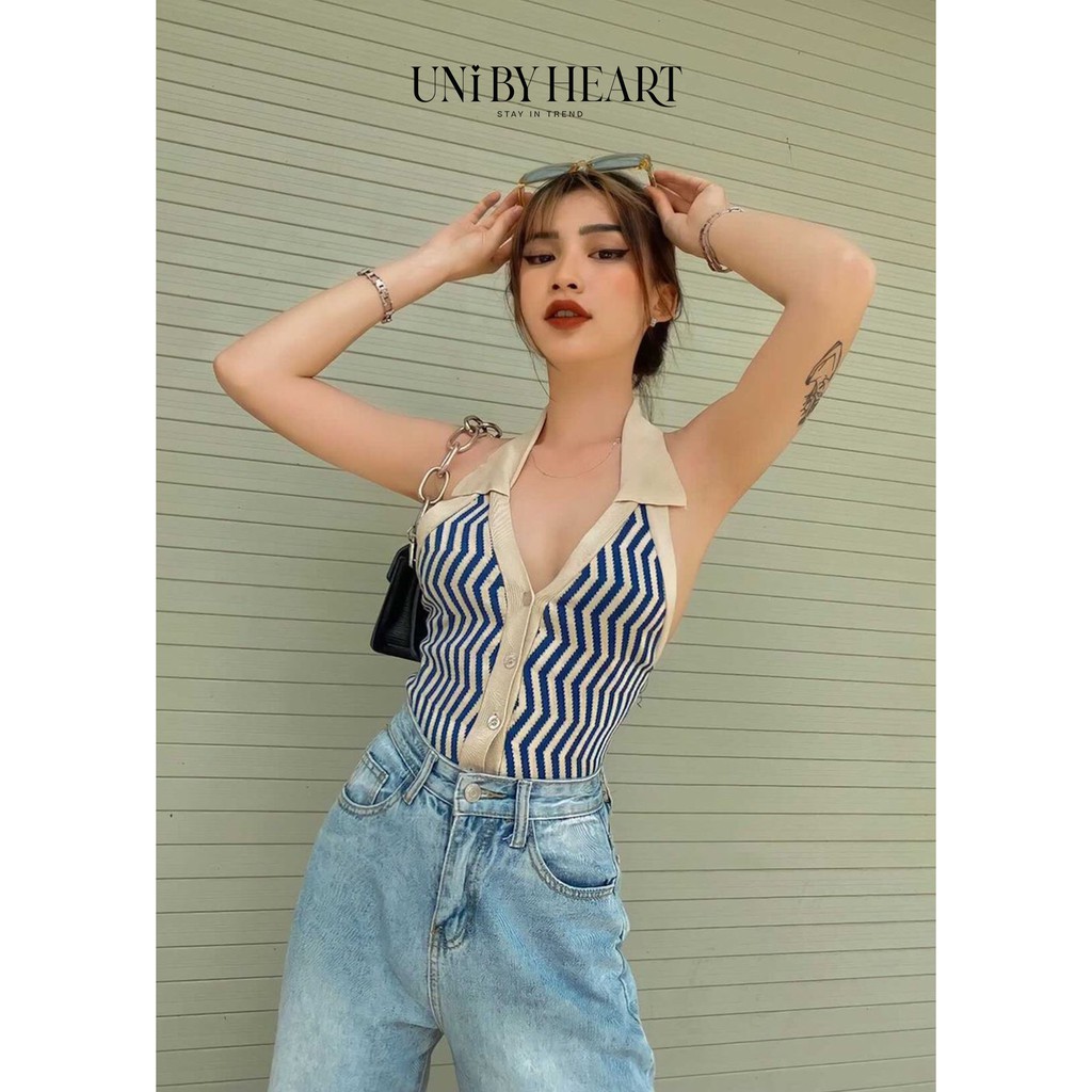 [Mã FAMAYWA giảm 10K đơn 50K] Áo yếm nữ Amelia Top AY002 thiết kế cổ đức, họa tiết trẻ trung - Uni By Heart | BigBuy360 - bigbuy360.vn