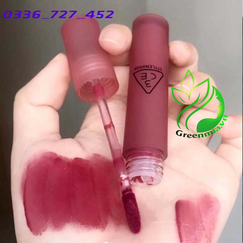 Son Kem Lì 3CE Double Wind BLUR WATER TINT - Màu Đỏ Vang 4.6g Blur Water Tint Say Đắm