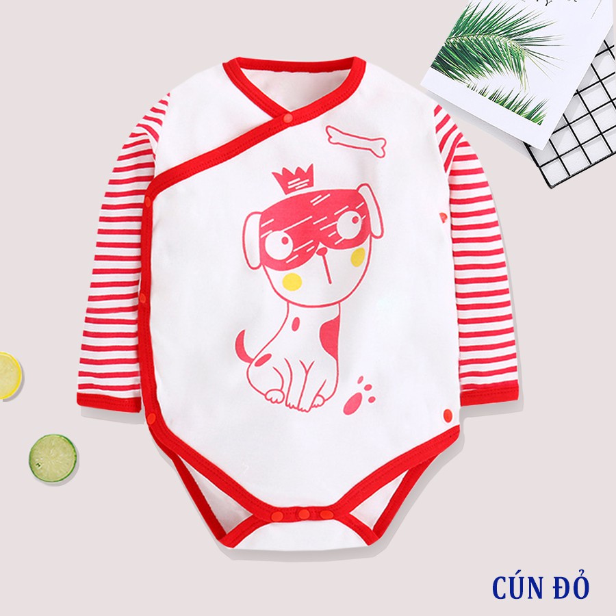 Bodysuit body chip cotton dài tay Cho Bé Trai Bé Gái từ 1-15 tháng TTS211