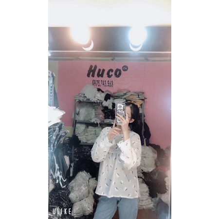 Áo Babydoll Hoa Nhí Tay Bồng Dài Nữ Sơ mi form rộng giấu quần màu trắng bánh bèo tiểu thư Ulzzang Vintage Hottrend