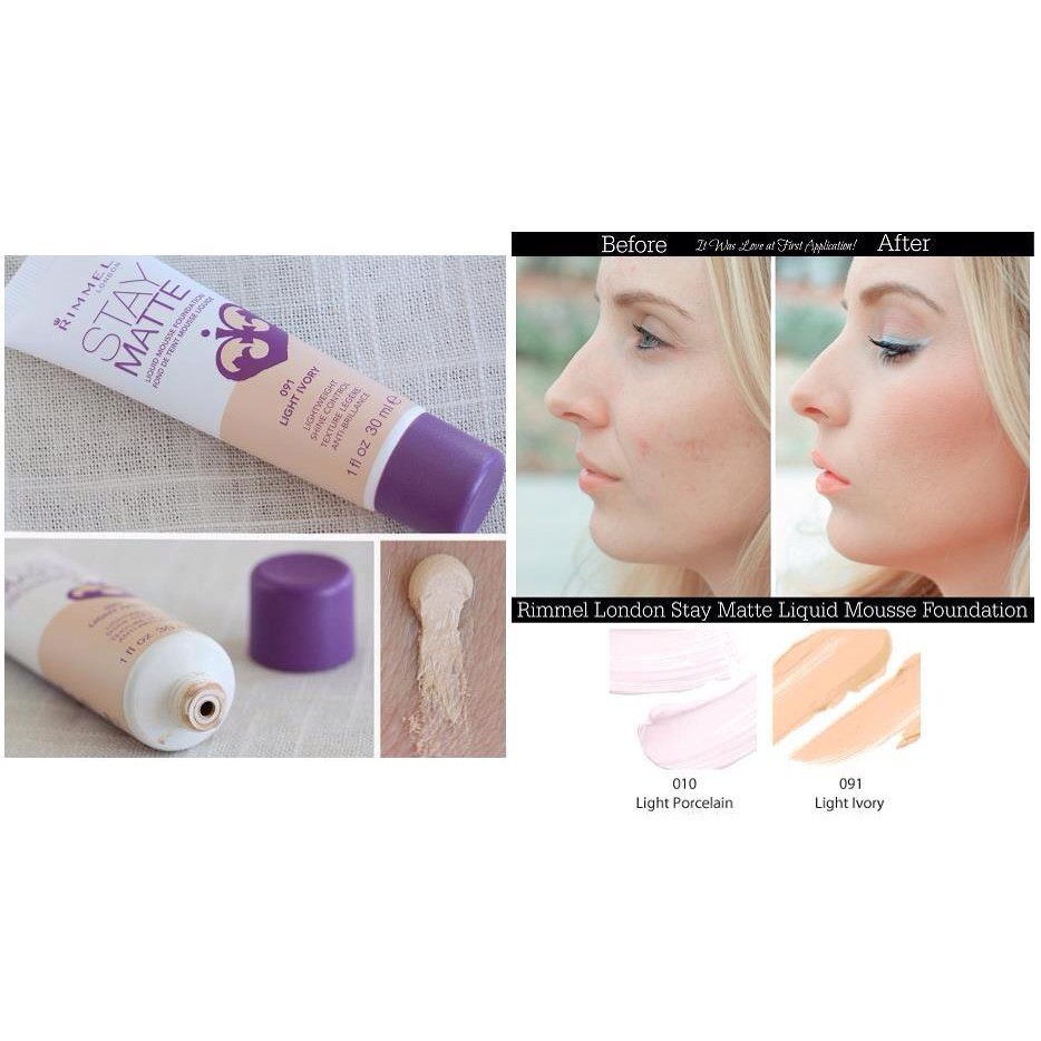 Kem nền Rimmel Stay Matte Liquid Mousse Foundation 30ml | BigBuy360 - bigbuy360.vn