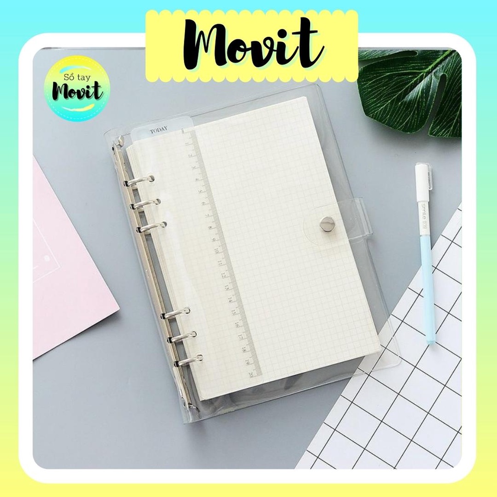 Bìa sổ còng binder nhựa dẻo trong suốt size A6/A5/B5