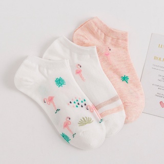 Vớ nữ cotton cổ ngắn caramella hồng hạc - sono56