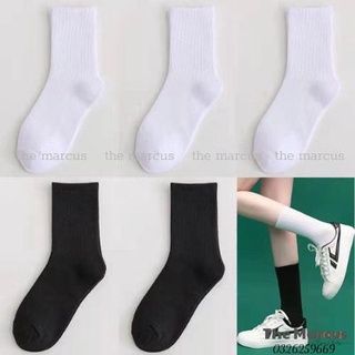 Tất vớ trơn cổ ngắn,cổ trung,cổ cao, nam nữ trắng đen thời trang unisex style hàn quốc