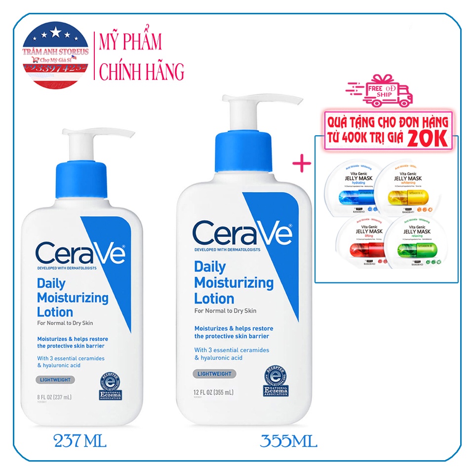 Kem Dưỡng Ẩm Hằng Ngày CeraVe Daily Moiturizing Lotion 237 ML & 355 ML ,USA