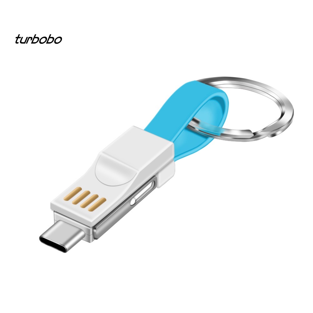 Dây Cáp Sạc 3 Trong 1 Micro Usb Type-C Có Móc Khóa Cho Điện Thoại Android Iphone