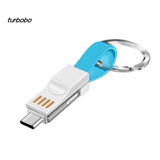Dây Cáp Sạc 3 Trong 1 Micro Usb Type-C Có Móc Khóa Cho Điện Thoại Android Iphone