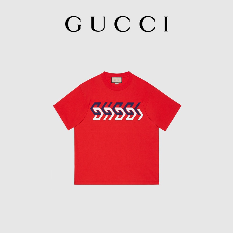 Áo thun cotton hiệu ứng gương Gucci