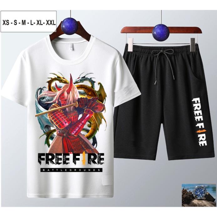 Bộ Áo thun + Quần Short nam Free Fire chất cực đẹp, giá rẻ siêu hot-Quỷ Kiếm Dạ Xoa