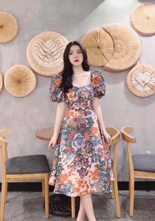 Đầm hoa gấm