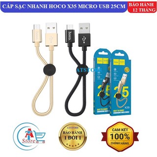 Cáp Sạc Nhanh Hoco X35 Micro USB 25cm Chính Hãng - BH 12 Tháng