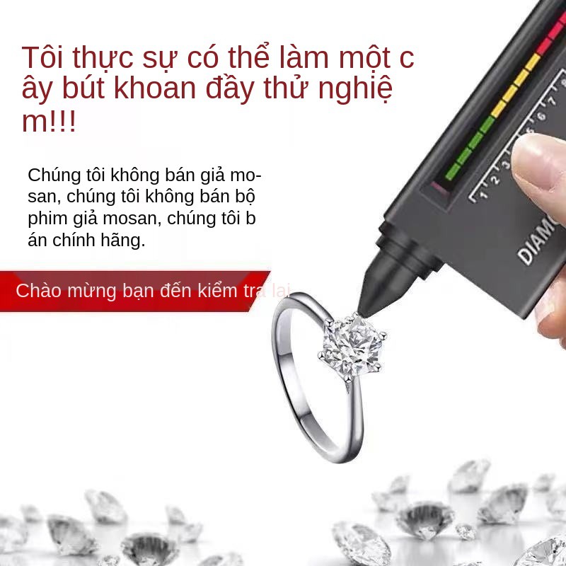 Nhẫn Moissanite chính hãng nữ kim cương vàng trắng 1-5 carat cặp đôi cầu hôn 520 món quà tặng bạn gái