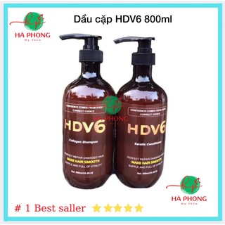 [Siêu Sale] [Chính hãng] Dầu Cặp Gội Xả HDV6 Collagen, Chuyên Phục Hồi Mượt Tóc 800mlx2