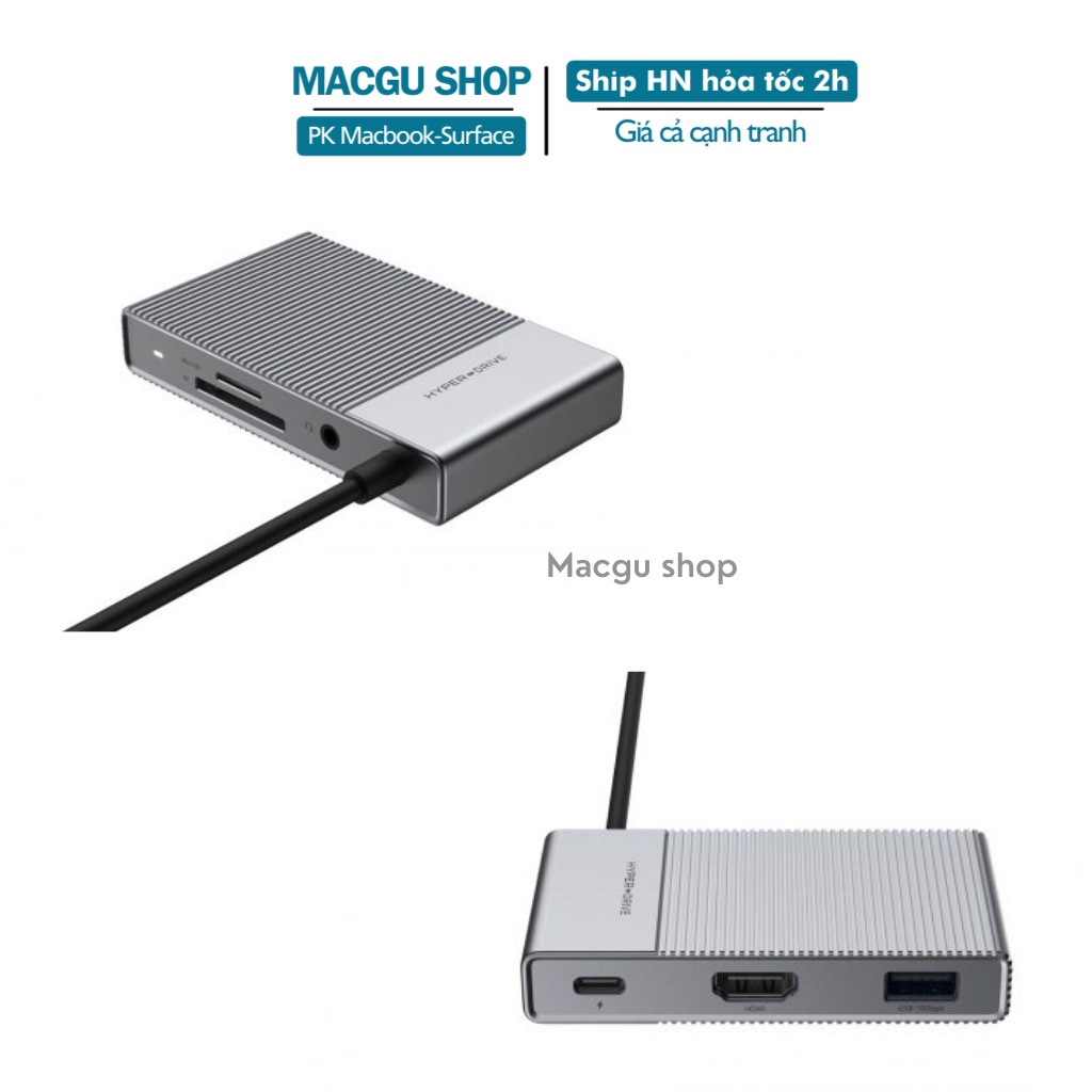 Cổng chuyển/ Hub USB-C 6in1 GEN 2 HyperDrive cho Macbook, Laptop