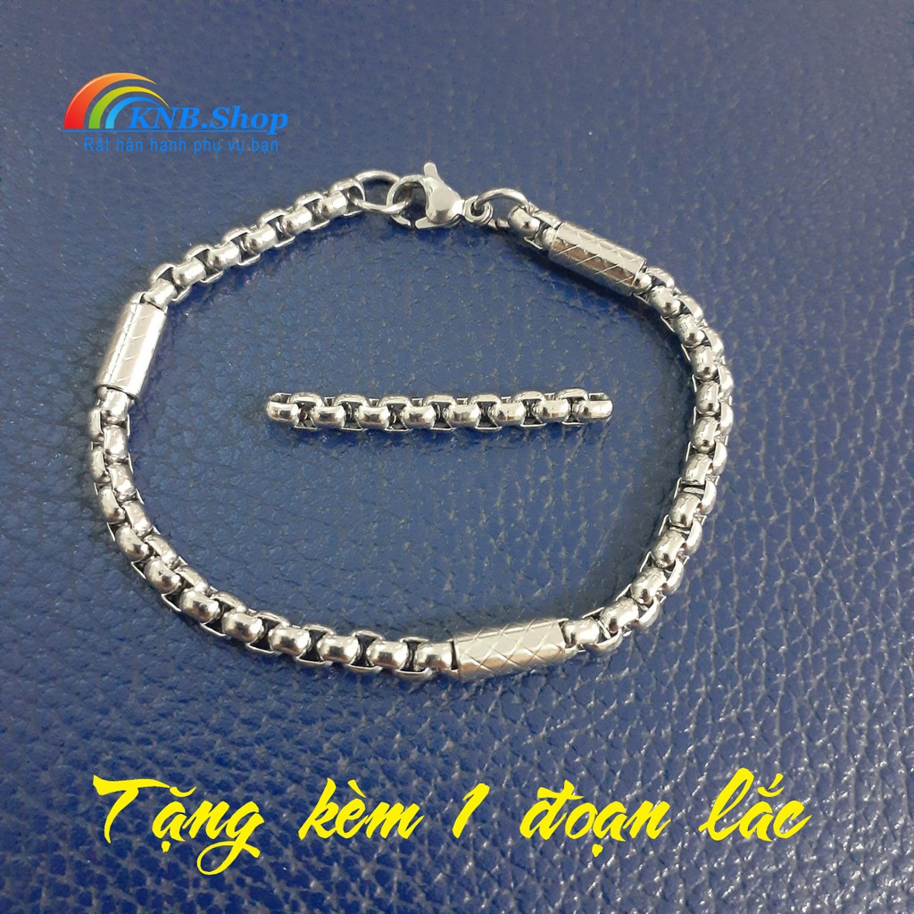 Lắc tay inox cao cấp kiểu bông dừa 4mm bọc khoen cách điệu màu trắng không đen, không gỉ chuẩn thời trang