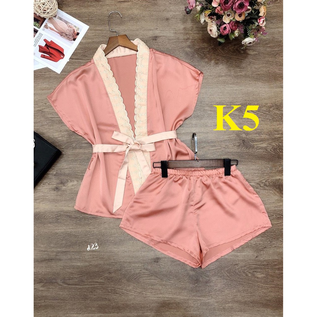 Bộ đồ ngủ áo choàng KIMONO lụa Satin Nhật Bản | BigBuy360 - bigbuy360.vn