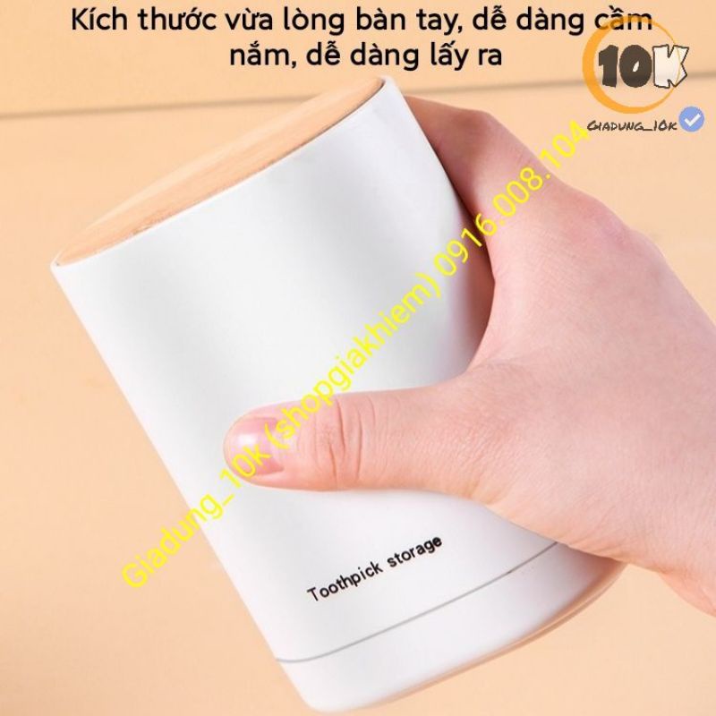 Lọ Đựng Tăm Nắp Tre 4 Ngăn Tiện Lợi (a10)