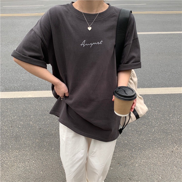 [Freeship] Áo Thun Cổ Tròn Dáng Rộng In Chữ áo tay lỡ form rộng | BigBuy360 - bigbuy360.vn