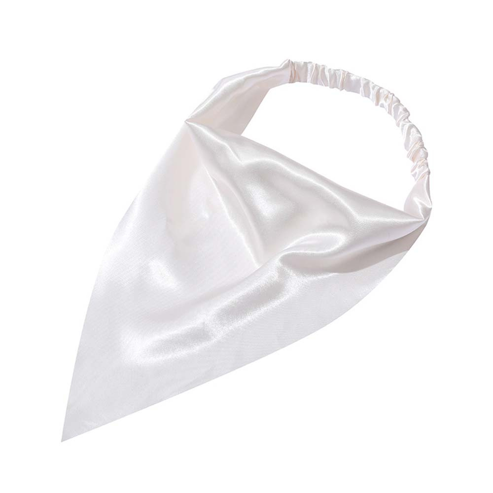 Khăn choàng cổ kiêm băng đô đeo đầu vải satin lụa sáng bóng hình tam giác co giãn thanh lịch nhiều màu sắc cho nữ