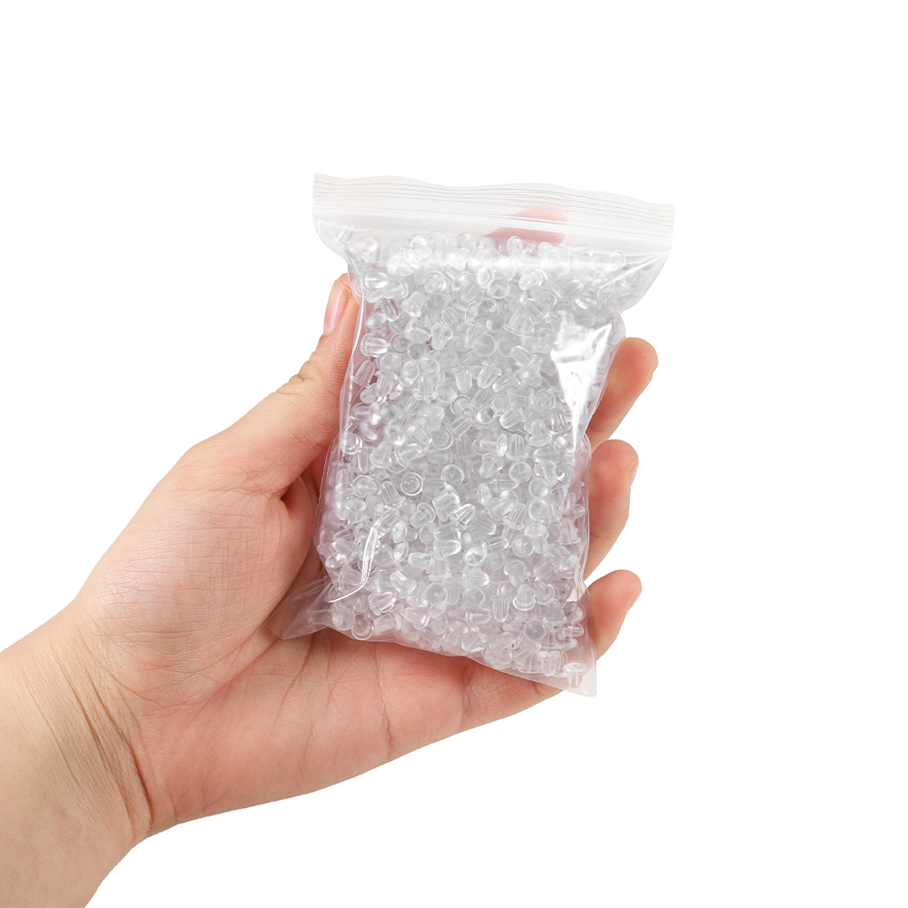 Hạt chốt chặn phía sau khuyên tai ST.KUNKKA silicone cao su dẻo trong suốt thay thế ngăn ngừa khuyên tai bị rơi