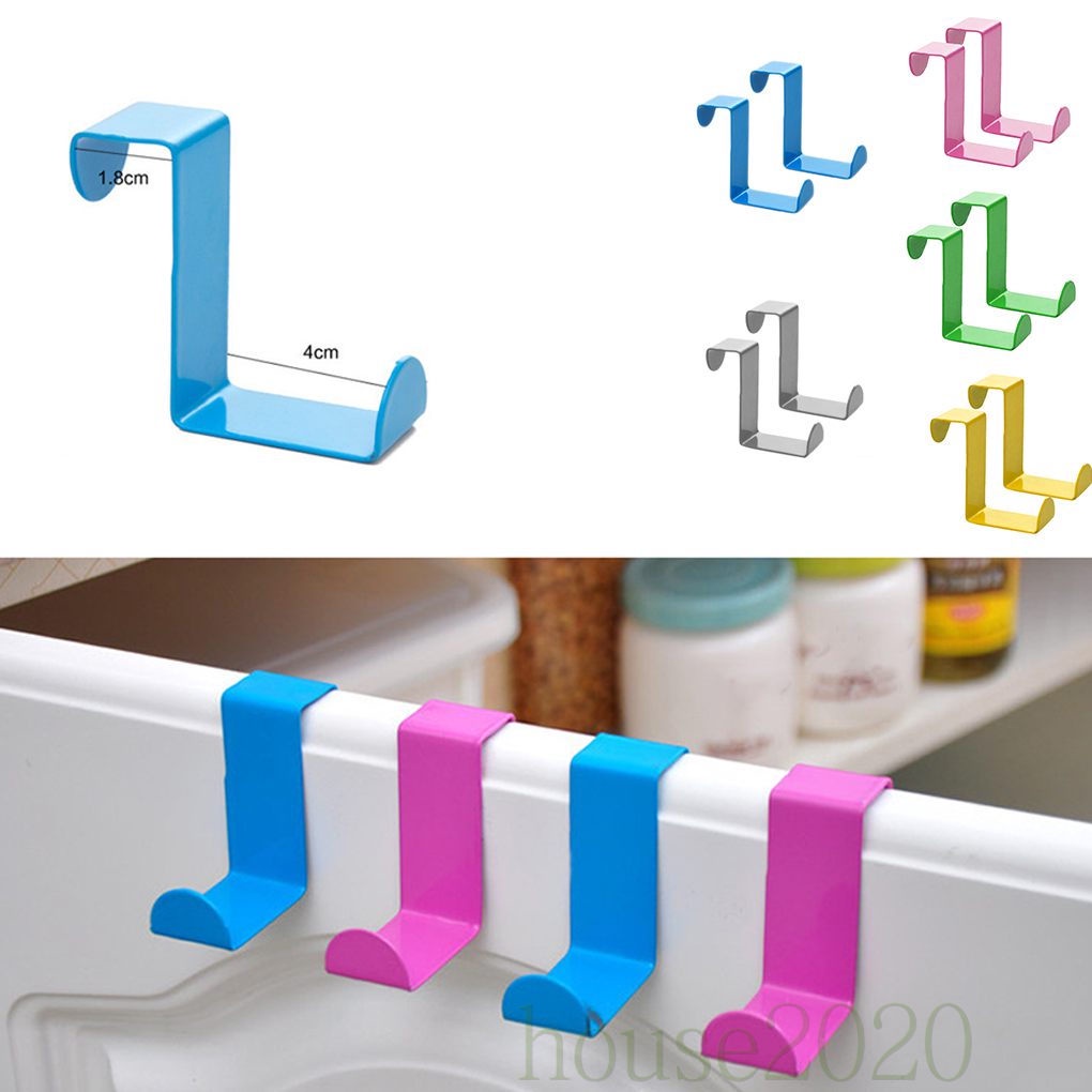 Set 2 móc treo đồ gắn cửa bằng thép không gỉ tiện dụng cho nhà bếp/ văn phòng 2020