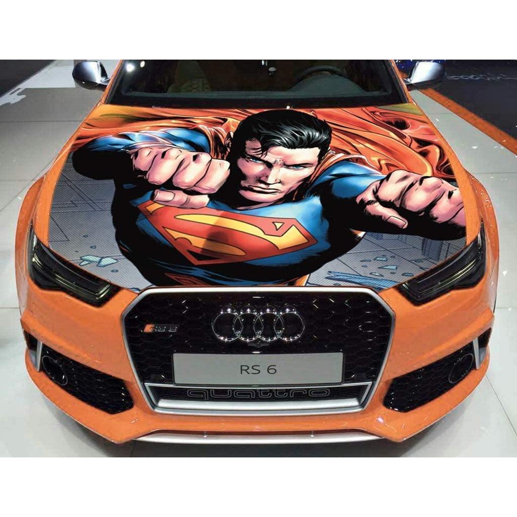 Tem Decal Xe Super Man DC Comics Sticker Dán Nắp Capo Đẹp Trang Trí Ô Tô, Xe hơi, Đồ Họa