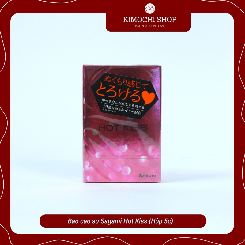 [Chính hãng cao cấp] Bao cao su Sagami Hot Kiss bổ sung lớp gel ấm giúp phụ nữ thoải mái lên đỉnh (Hộp 5c)