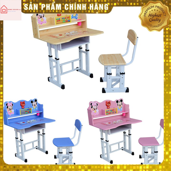 Bộ bàn ghế Học Sinh liền giá sách thông minh, điều chỉnh độ cao M022