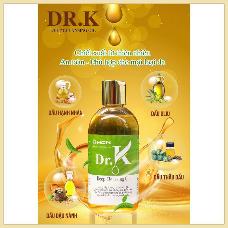 Dầu tẩy trang 300ml Dr.K  an toàn giúp sạch sâu se khít lỗ chân lông