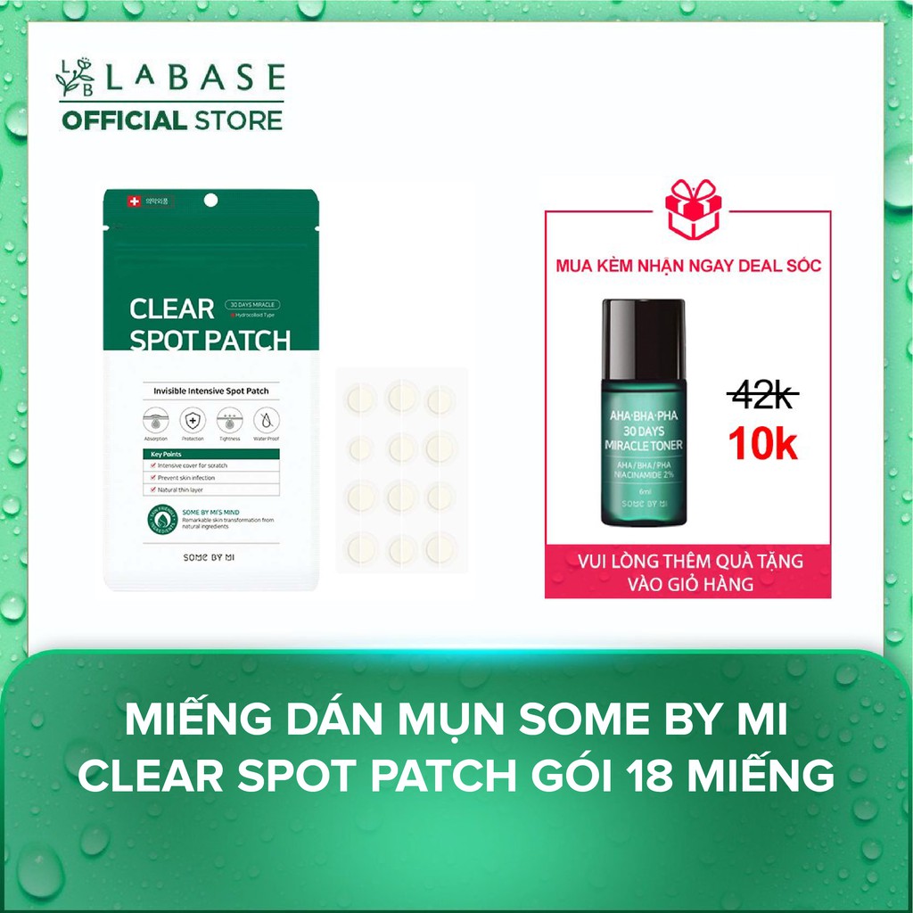 [Hàng nhập khẩu chính hãng] Miếng dán mụn Some By Mi Clear Spot Patch Gói 18 miếng