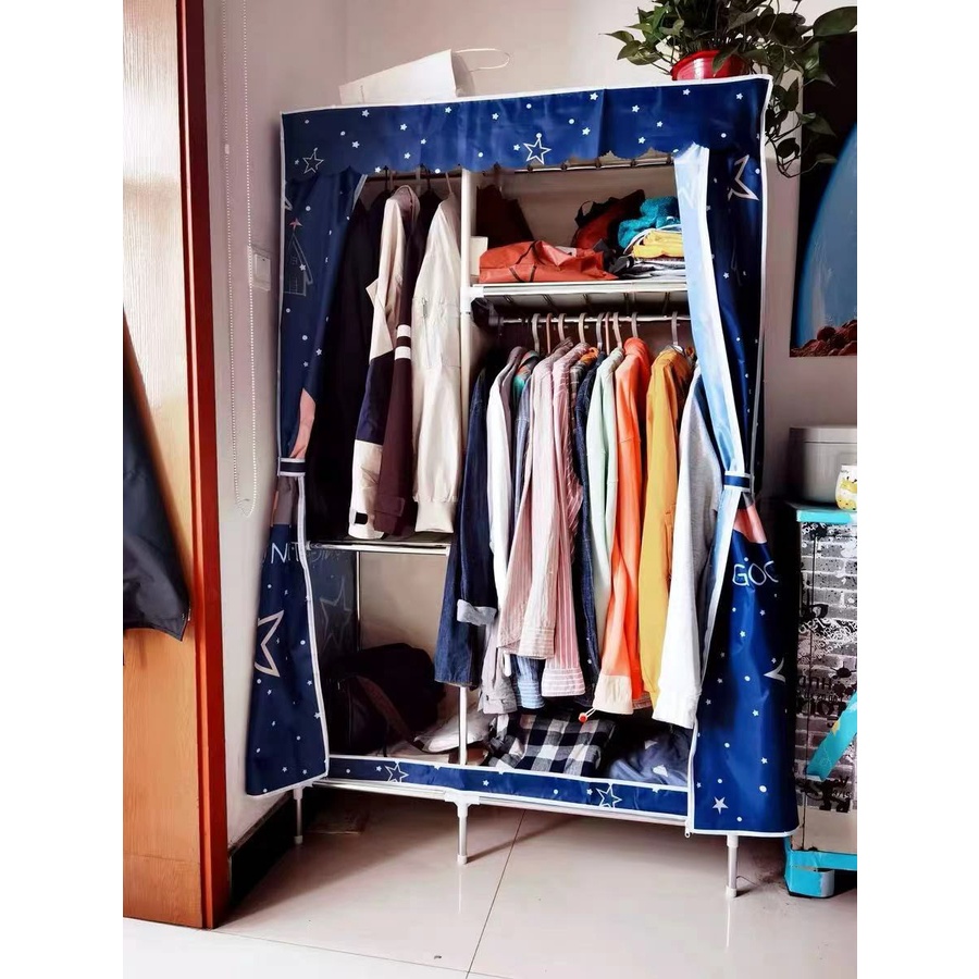 Tủ đựng quần áo tủ vải loại 1 khung gỗ bọc nhựa 2 buồng hàng chuẩn loại 1 phi gỗ 20mm Nội Thất Phòng Ngủ Lắp Ghép