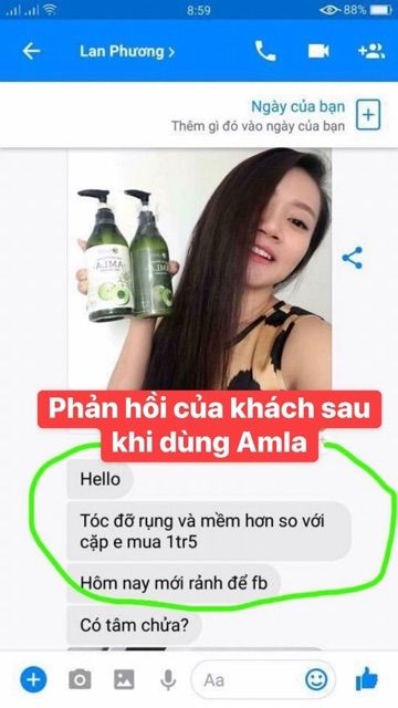 [Ngăn Ngừa Rụng+Hỗ Trợ Mọc Tóc] Bộ Dầu Gội Dầu Xả Amla Chính Hãng 100%