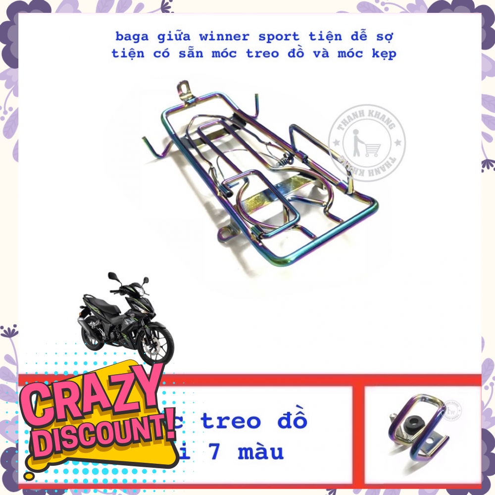 Baga giữa WINNER Sport 7 màu thanh khang tặng móc treo đồ inox xi 7 màu 006001176  006000602