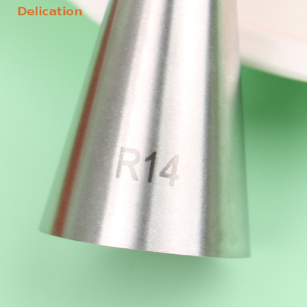 [Delication] 1pc R14# Stainless Steel Round Mouth Piping Nozzle Cake Baking Decorag Tools
