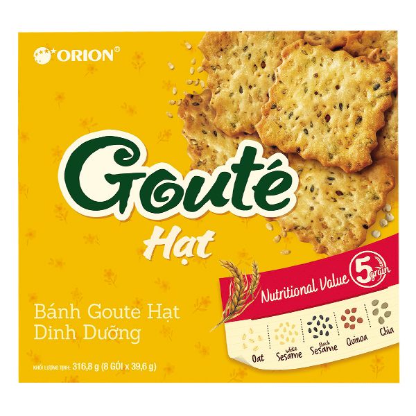 Bánh Goute Hạt Dinh Dưỡng Hộp 8 Gói 316.8G