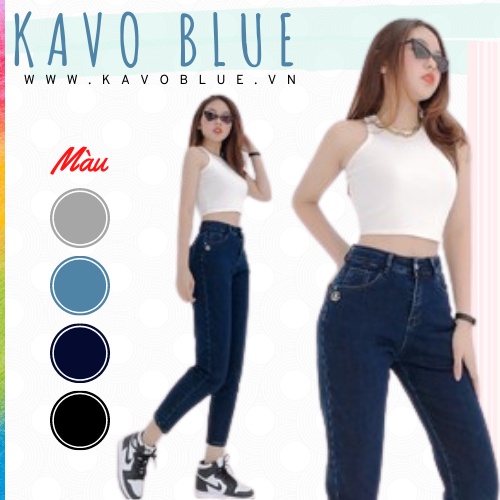 Quần Bò Nữ KAVO BLUE Dáng Boy Co Giãn 4 Chiều BY95
