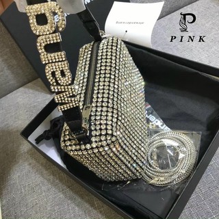 Túi xách nữ cao cấp đính đã kim sa sang chảnh , túi nữ kèm dây đeo chéo TSPS33 Pink Shop