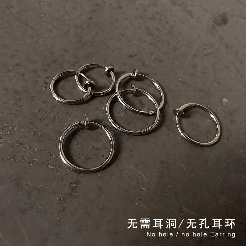 Khuyên kẹp vành tai bằng thép titan không cần xỏ lỗ phong cách Nhật Hàn 19179