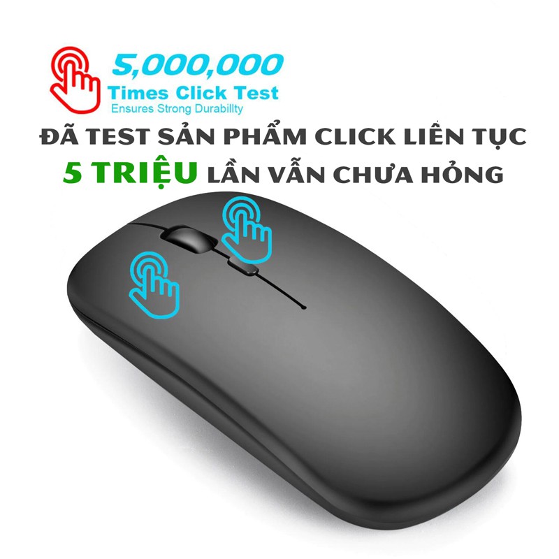 Chuột Không Dây Bluetooth Và 2.4G Pin Sạc, Kiểu dáng Apple Slim, Kết nối Bluetooth và Wireless 2.4G được 2 thiết bị