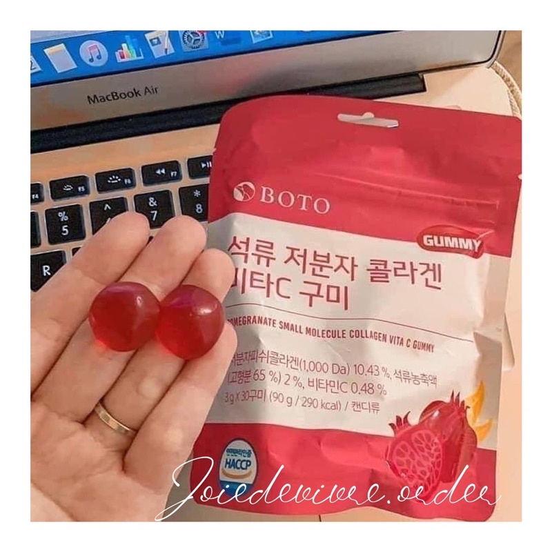 Kẹo Dẻo Gummy Collagen Lựu Boto Kẹo Dẻo Gummy Collagen Vitamin C Hàn Quốc 90g