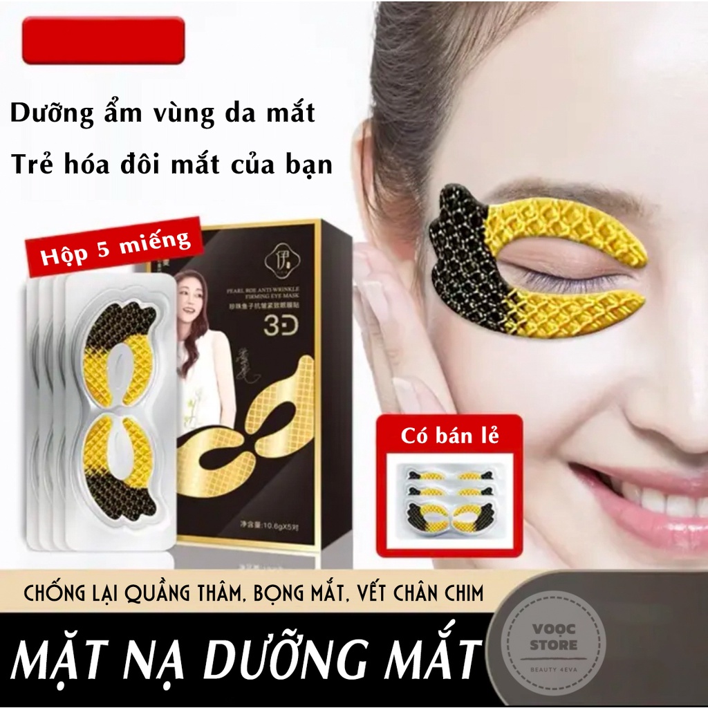 Mặt Nạ Mắt Trứng Cá Muối Dưỡng Ẩm Và Làm Sáng Nếp Nhăn Mờ Quầng Thâm Mắt Hộp 5 miếng