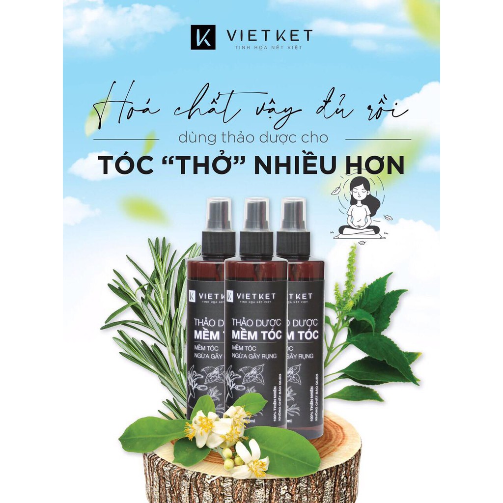 Thảo dược mềm tóc Việt Kết _ Dưỡng tóc suôn mềm, mượt tóc, giúp tóc chắc khỏe_vietket