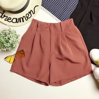 Quần short vải ống rộng lưng thun